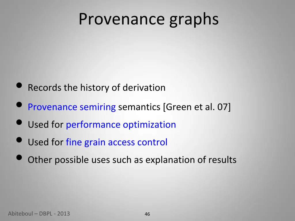 provenance graphs