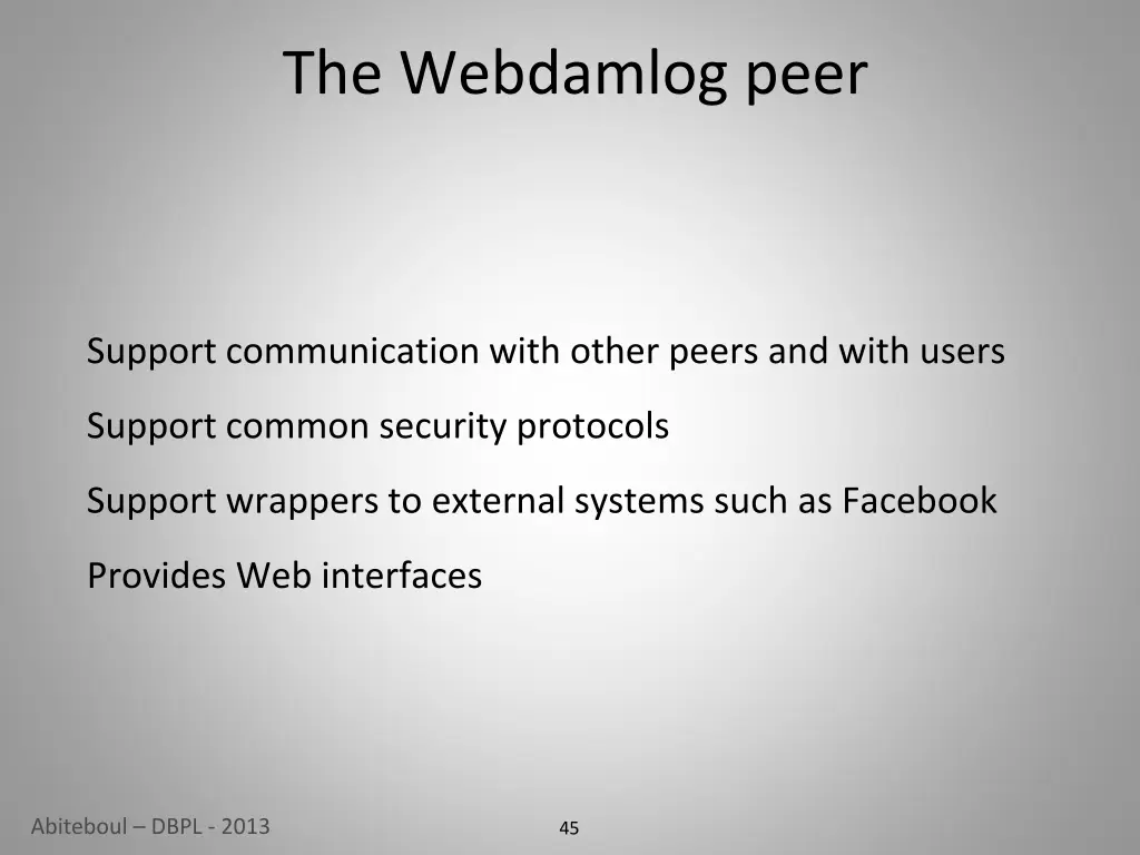 the webdamlog peer