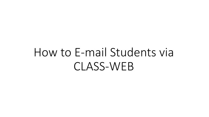 how to e mail students via class web