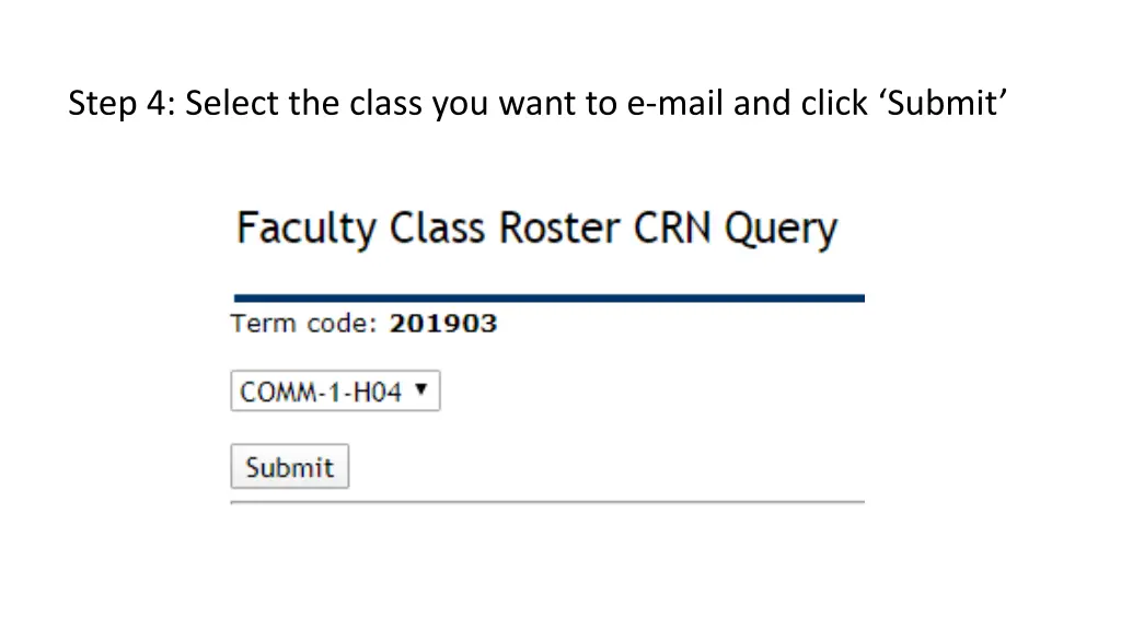 step 4 select the class you want to e mail