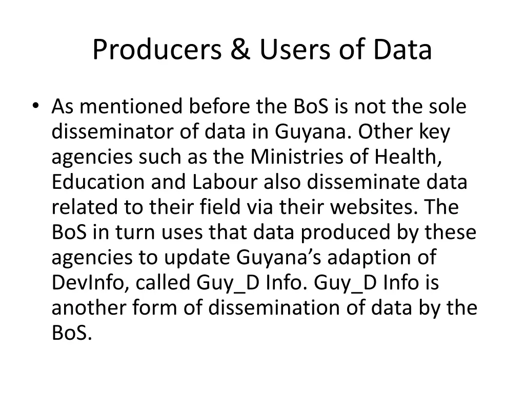 producers users of data