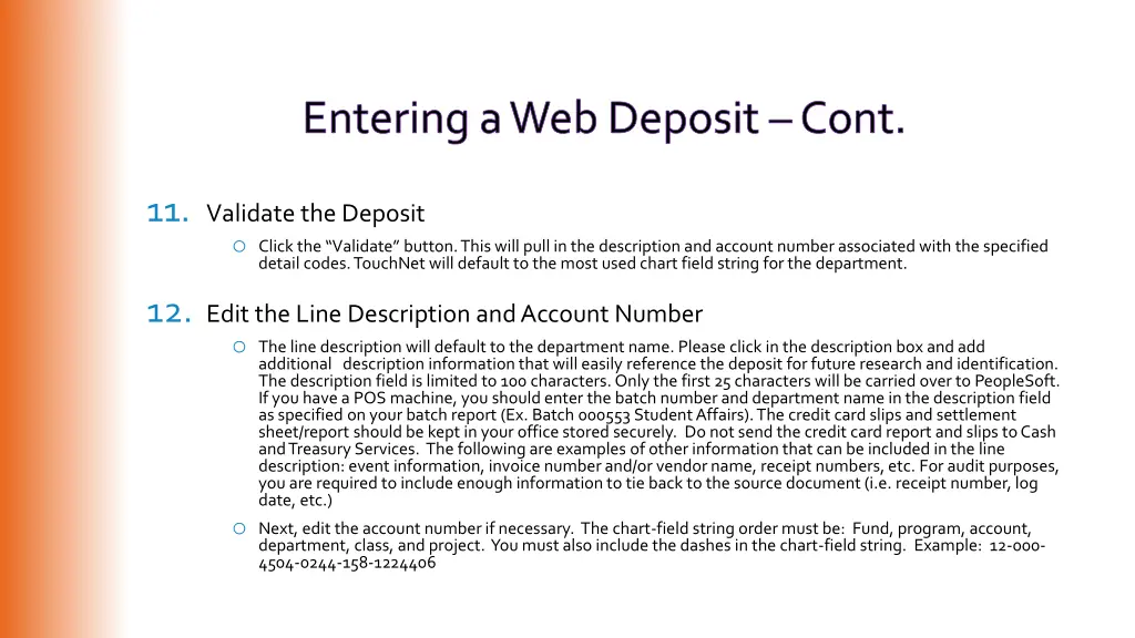 entering a web deposit cont 1