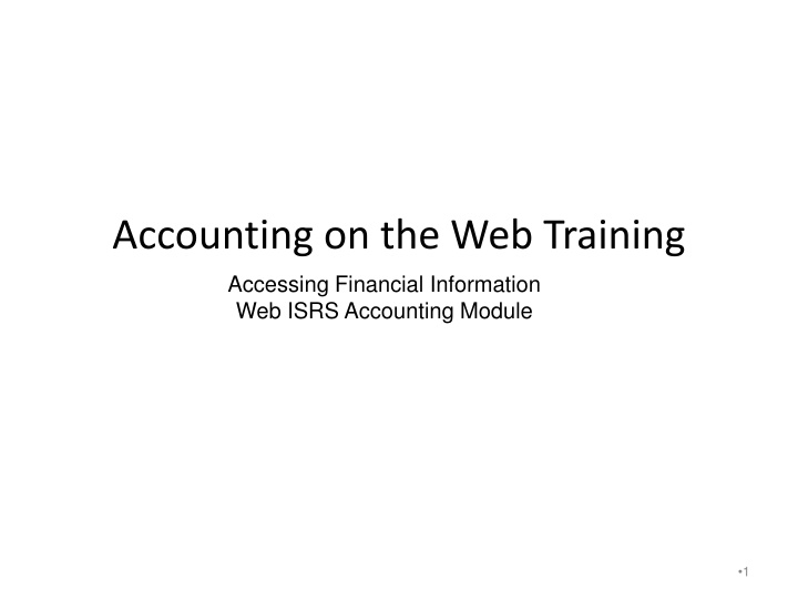 accounting on the web training accessing