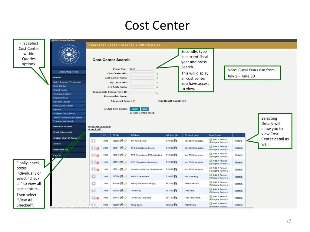 cost center