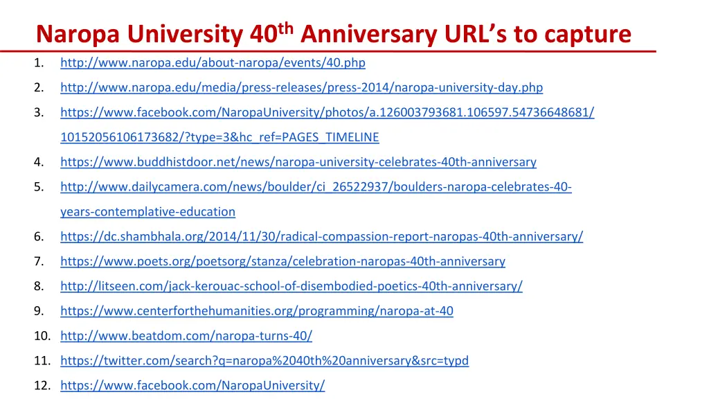 naropa university 40 th anniversary