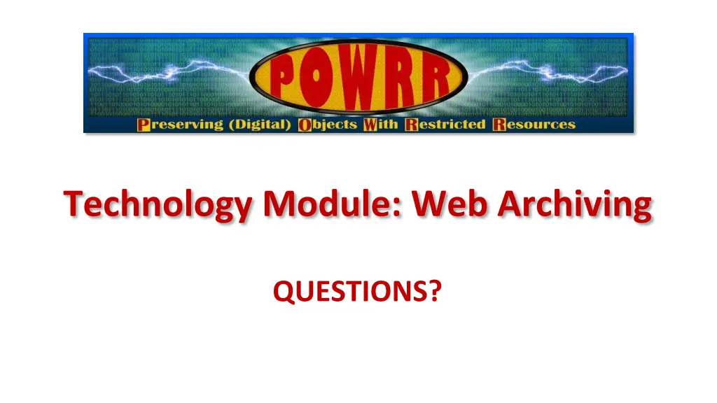 technology module web archiving 1