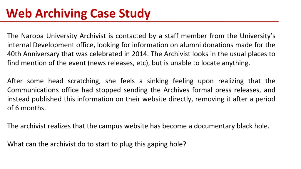 web archiving case study