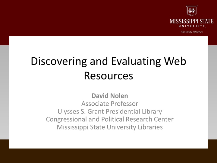 discovering and evaluating web resources