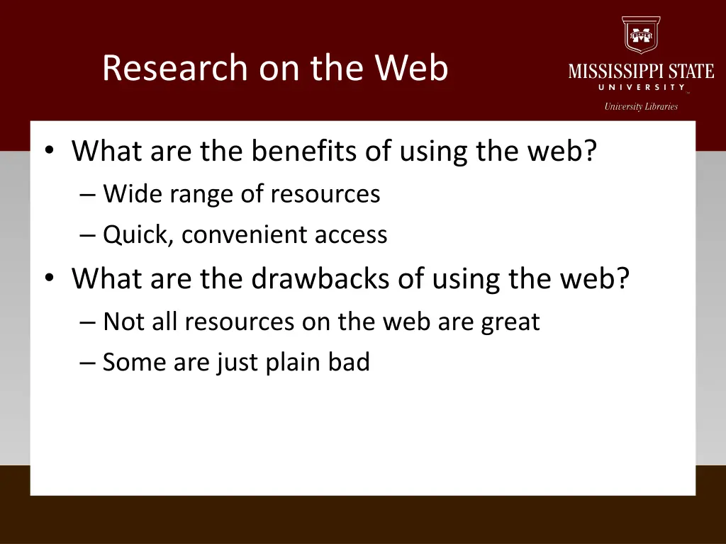 research on the web