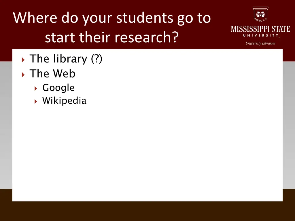 where do your students go to start their research