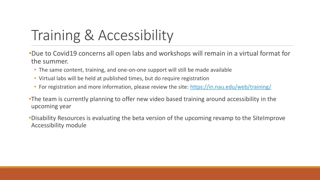 training accessibility