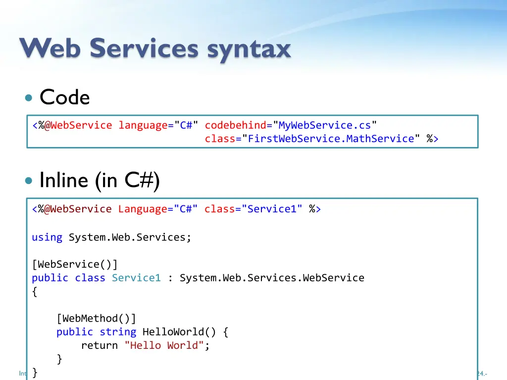 web services syntax