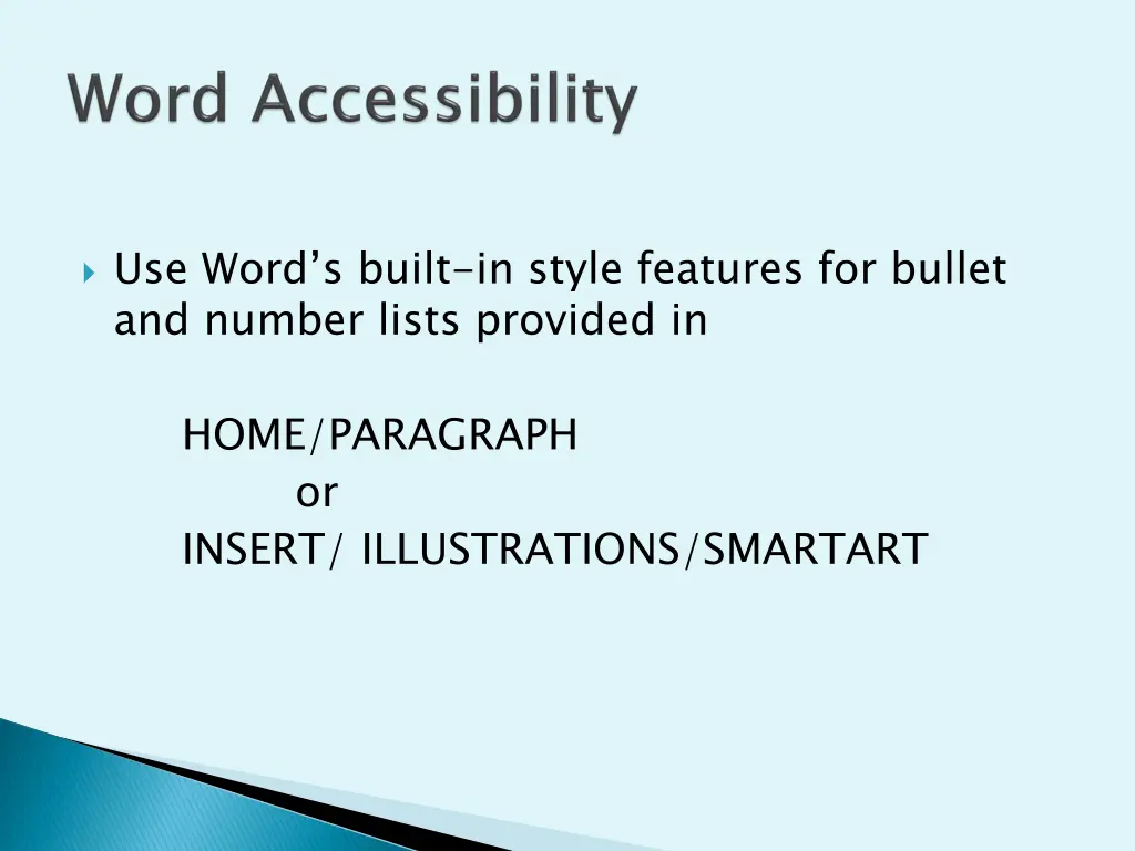 use word s built in style features for bullet