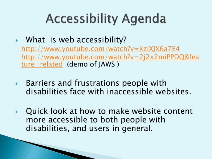 what is web accessibility http www youtube