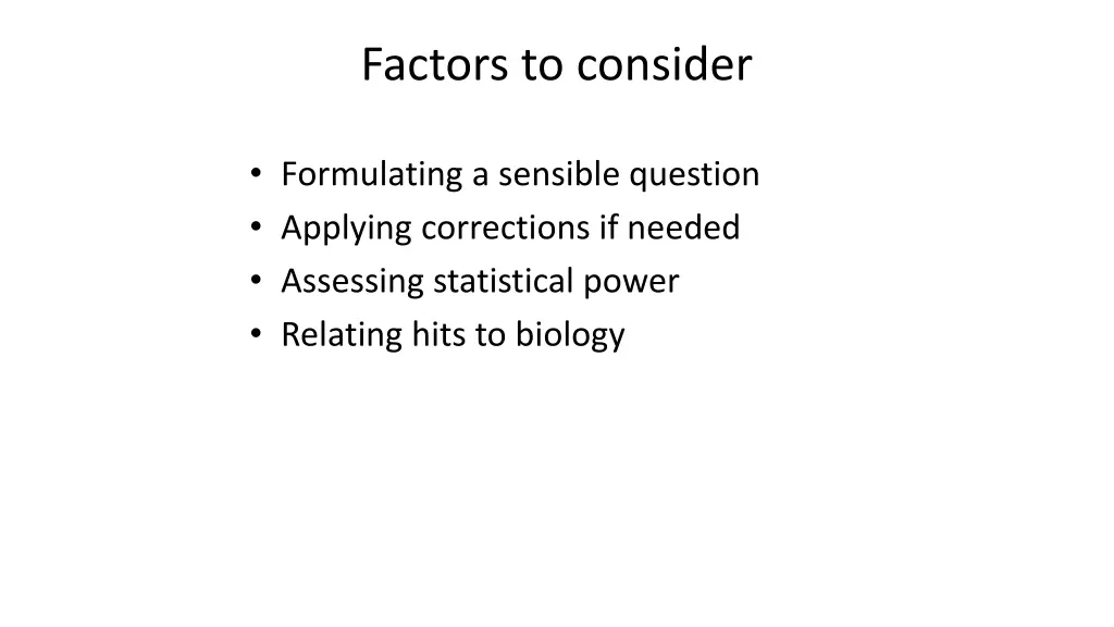 factors to consider