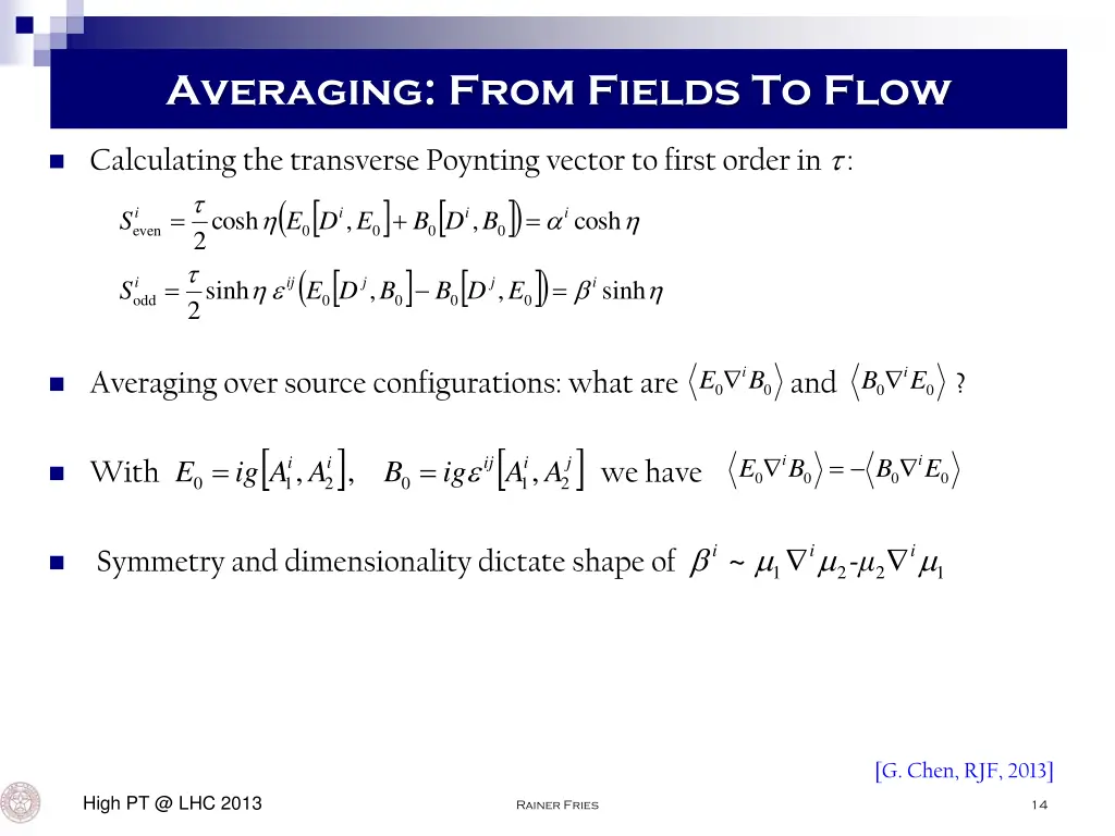 averaging from fields to flow