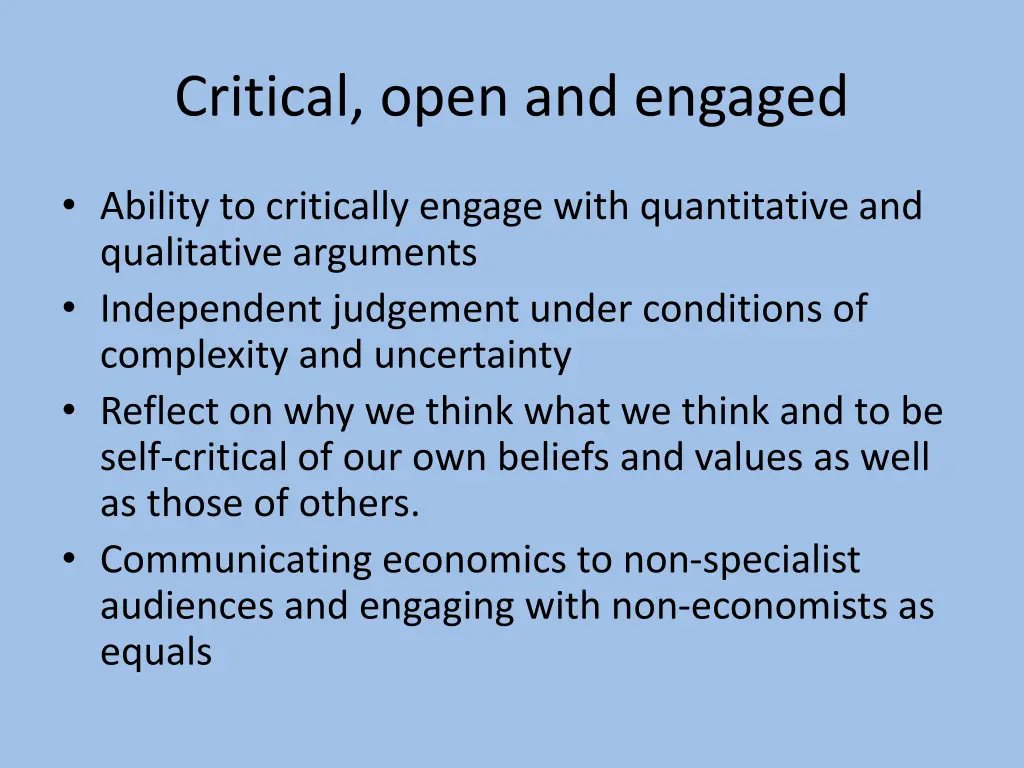 critical open and engaged