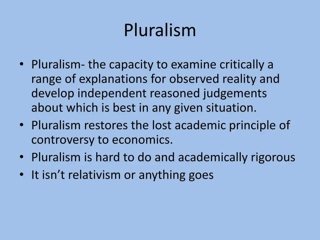 pluralism