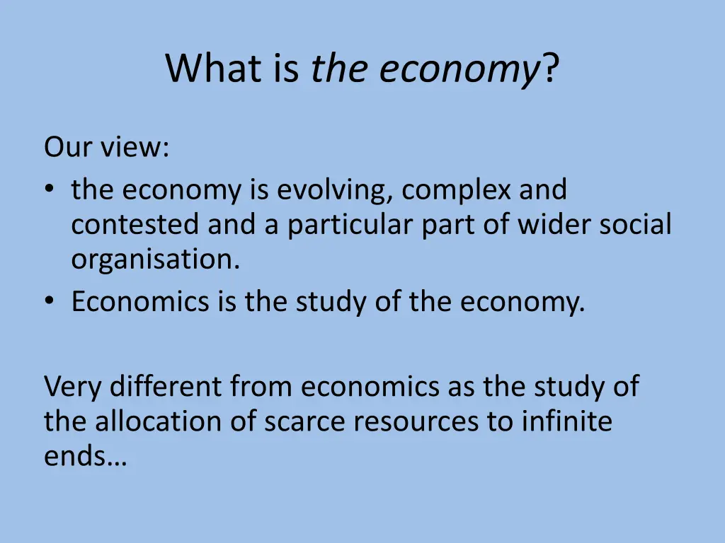 what is the economy