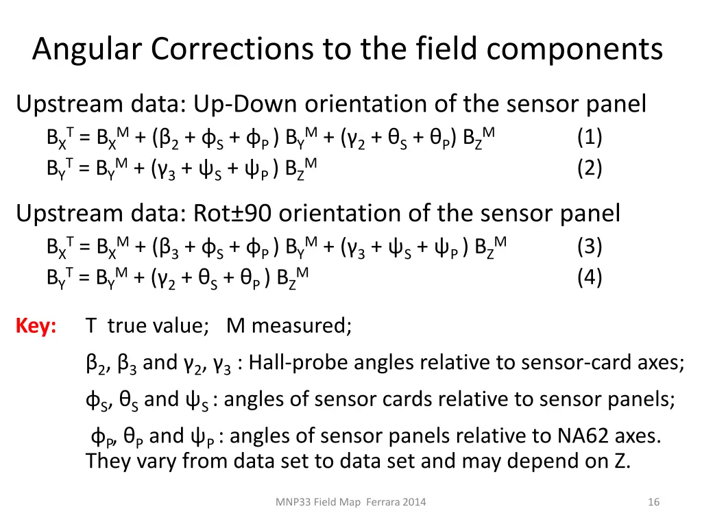 angular corrections to the field components