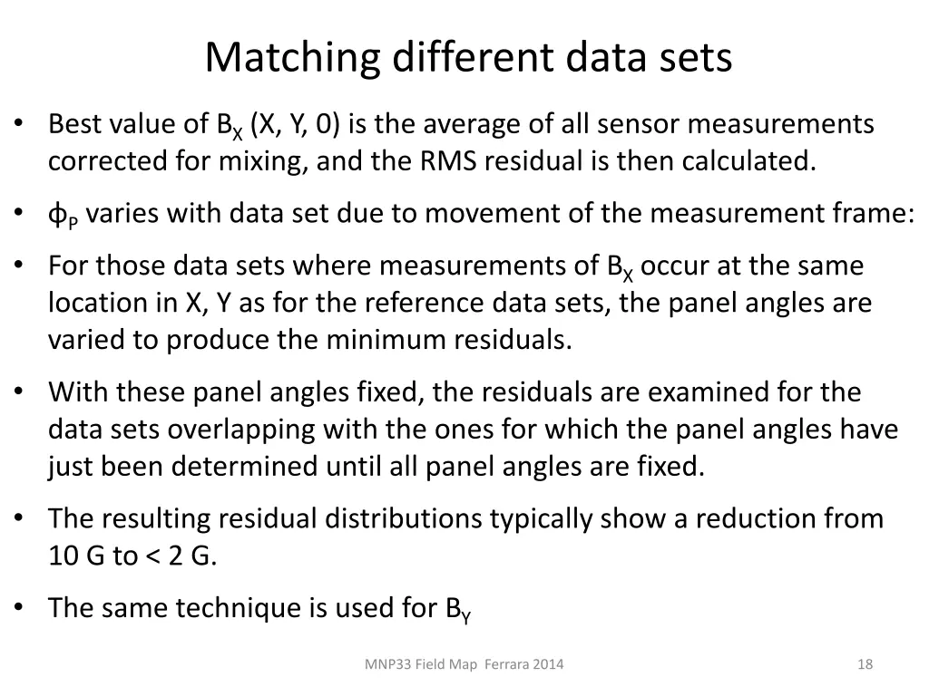 matching different data sets