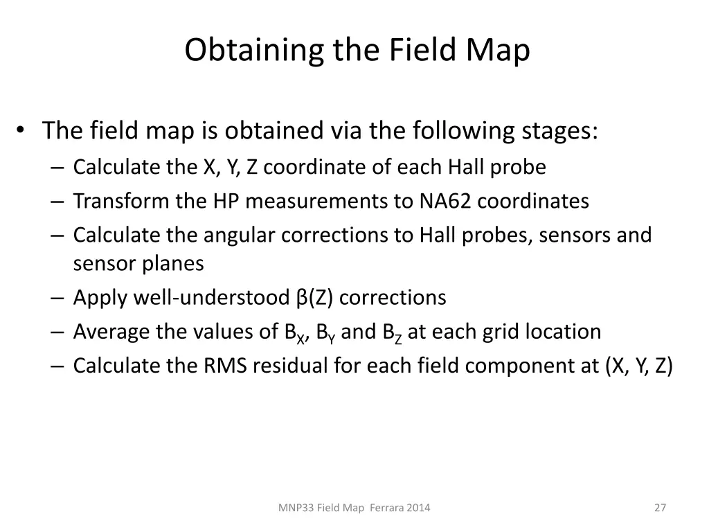 obtaining the field map