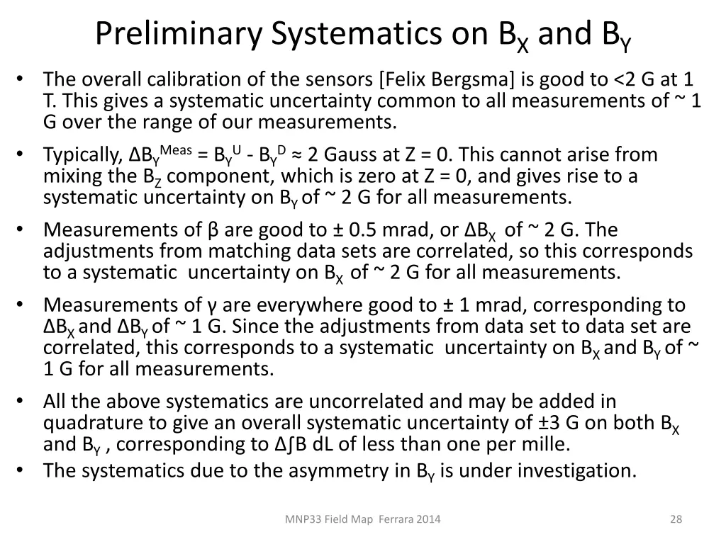 preliminary systematics