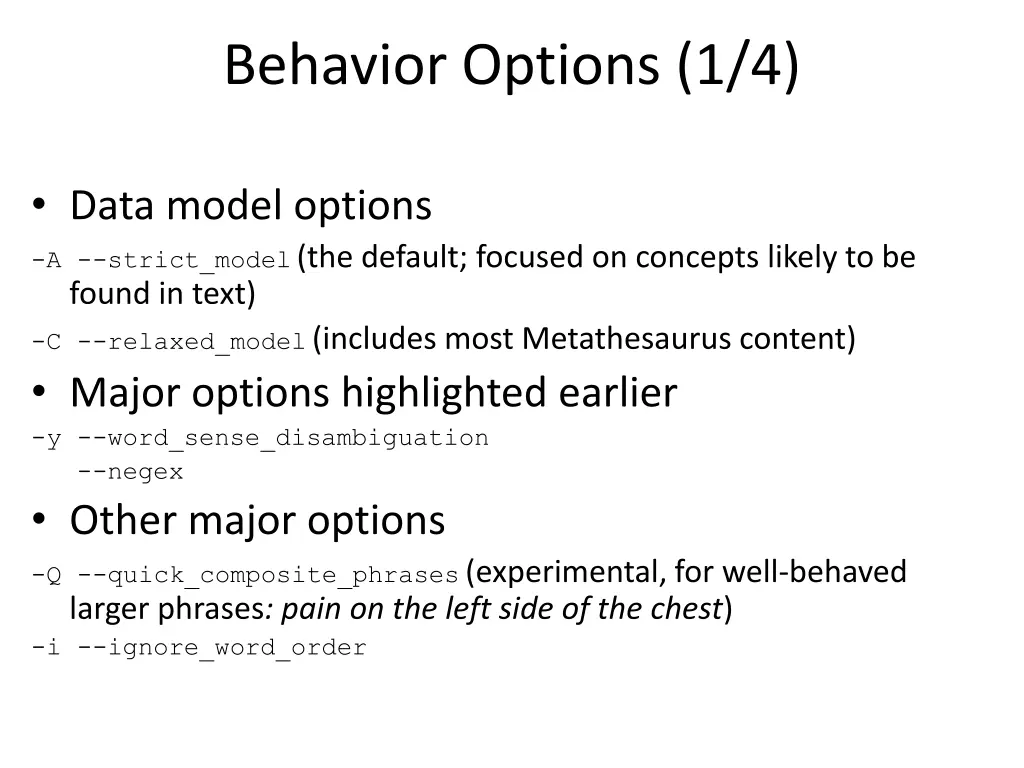 behavior options 1 4