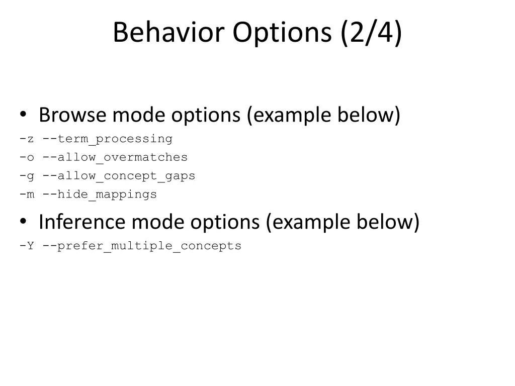 behavior options 2 4