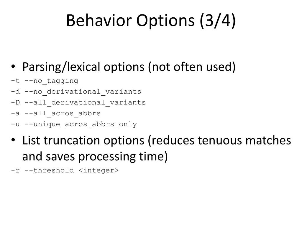 behavior options 3 4