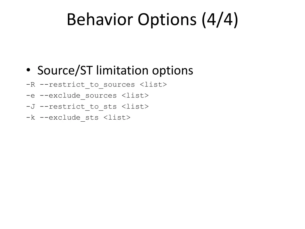 behavior options 4 4