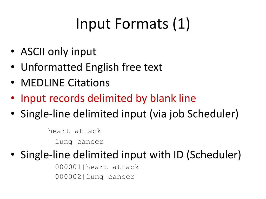 input formats 1