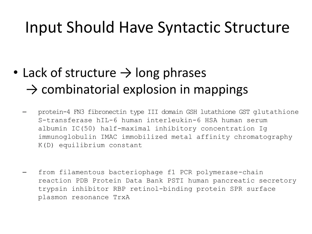 input should have syntactic structure