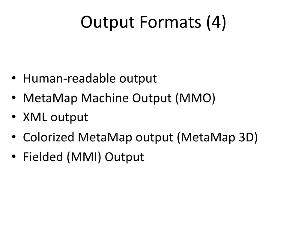 output formats 4