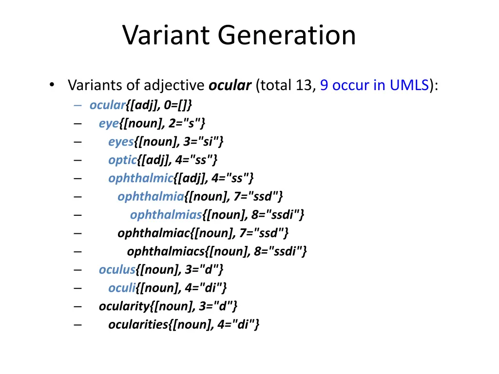 variant generation