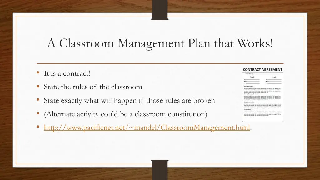 a classroom management plan that works