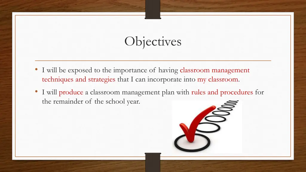 objectives