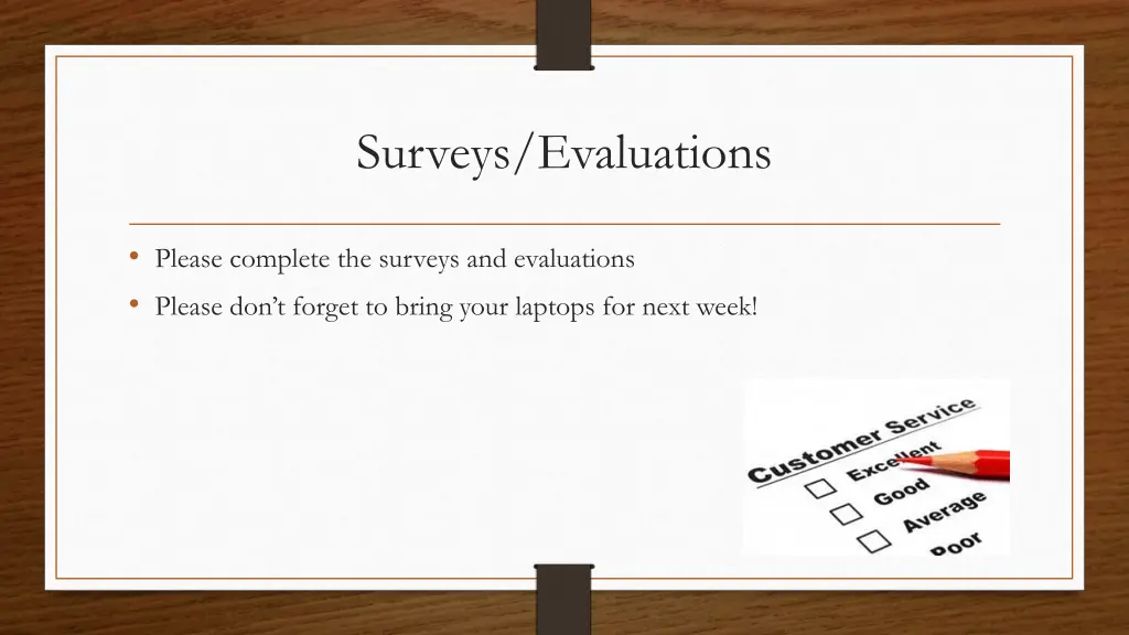 surveys evaluations