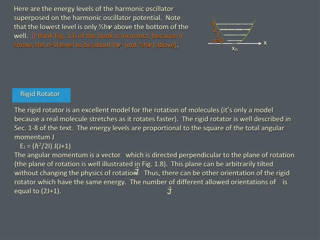 here are the energy levels of the harmonic