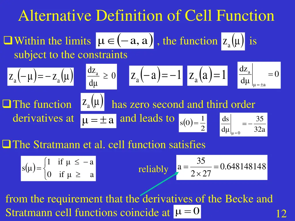 alternative definition of cell function a a