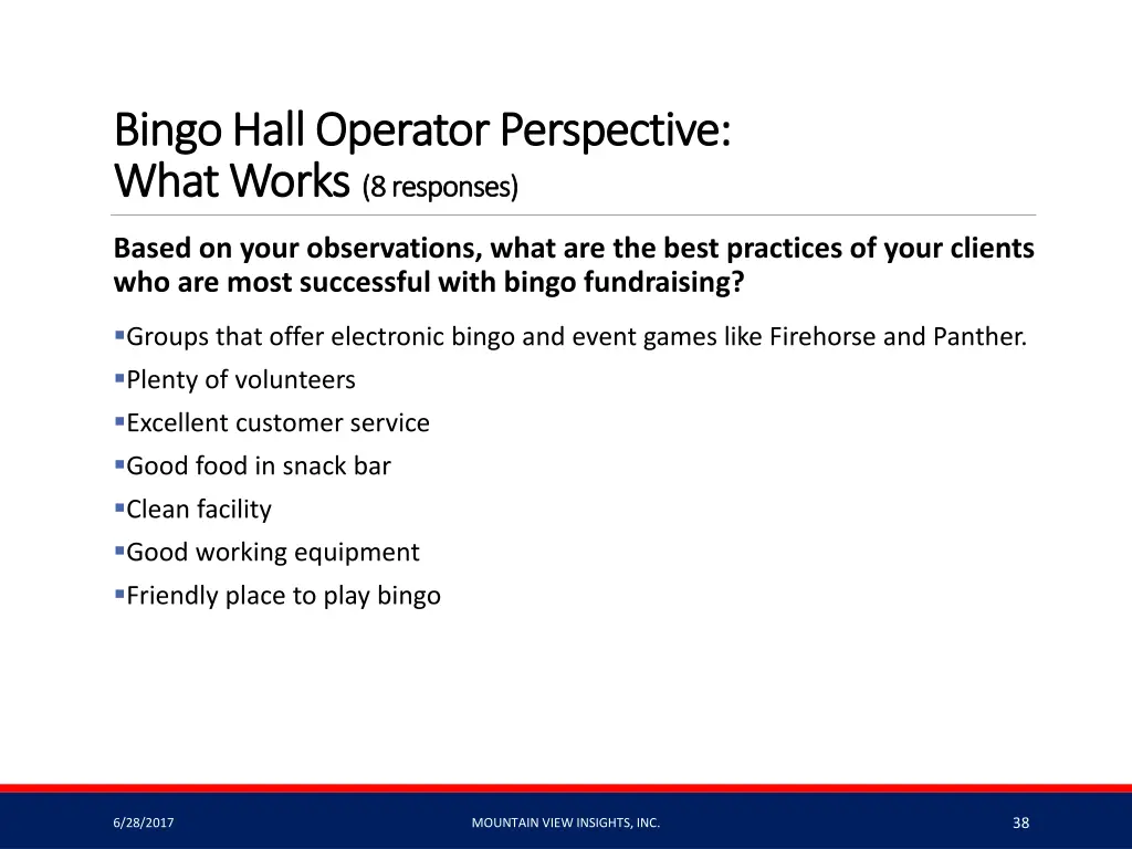 bingo hall operator perspective bingo hall