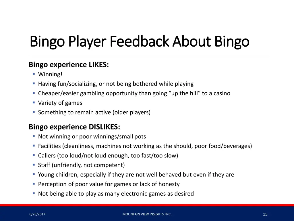 bingo player feedback about bingo bingo player