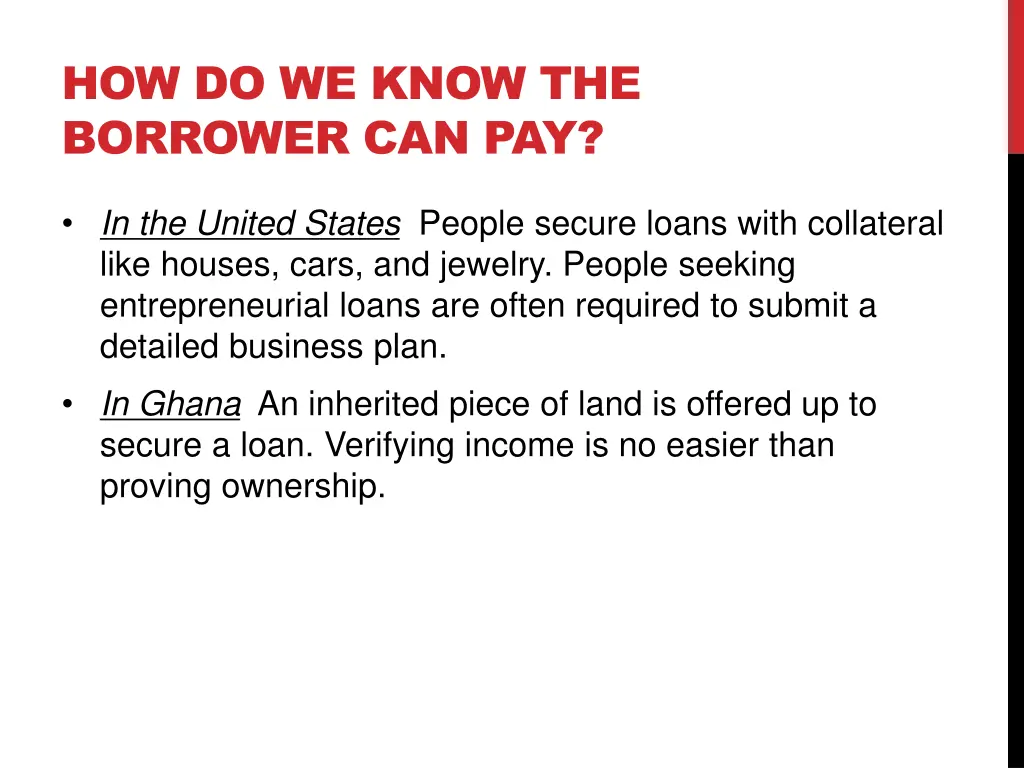 how do we know the borrower can pay