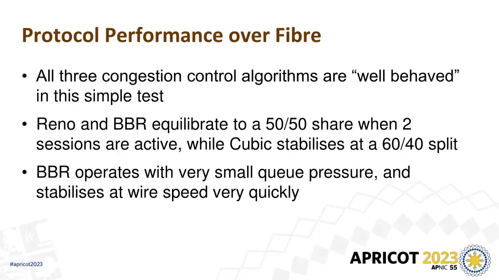 protocol performance over fibre