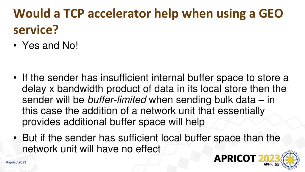 would a tcp accelerator help when using 1