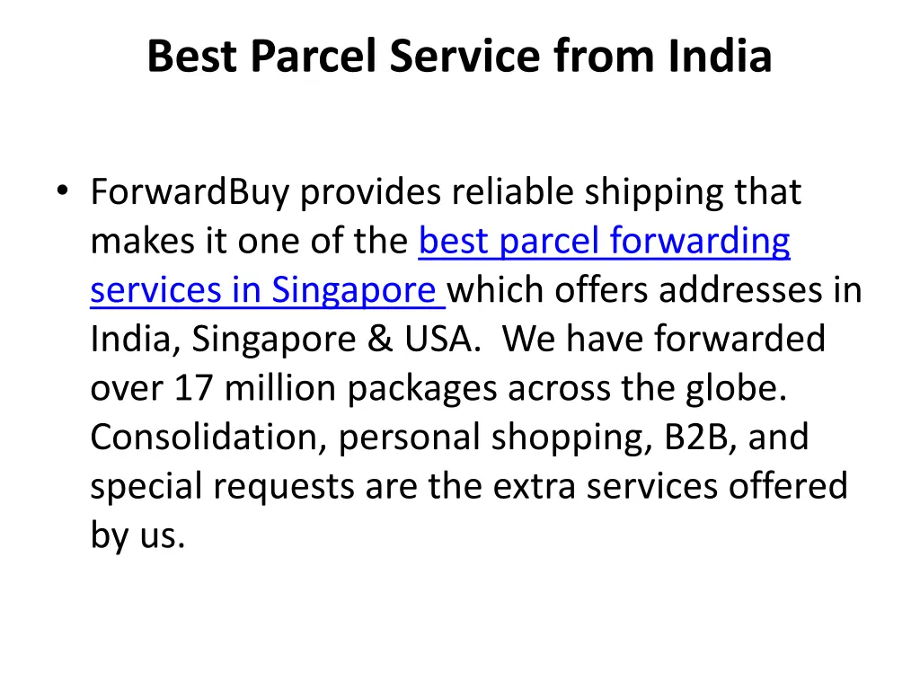 best parcel service from india 1