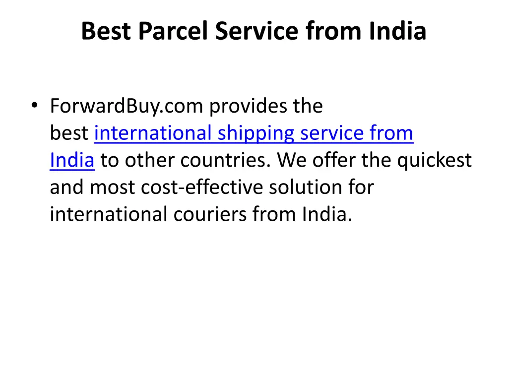 best parcel service from india