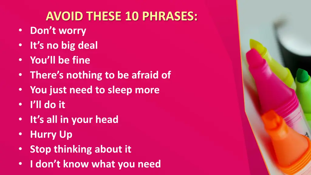 avoid these 10 phrases don t worry