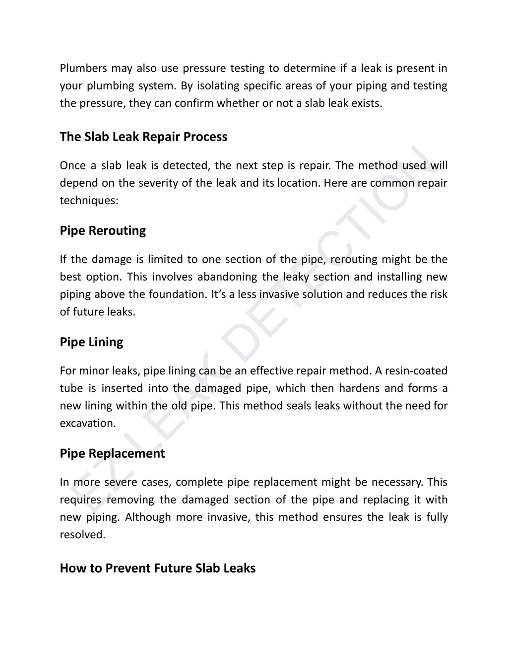 plumbers may also use pressure testing