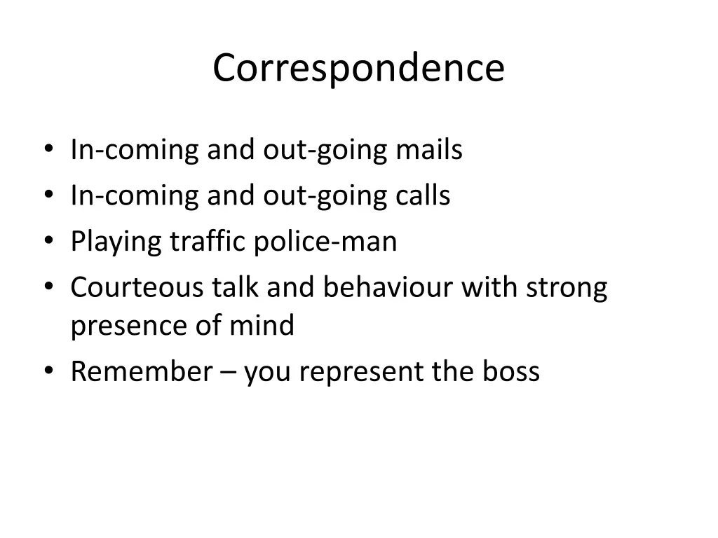 correspondence